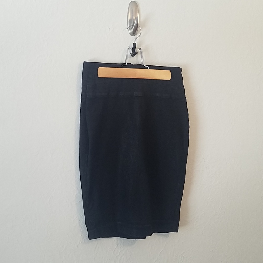 Rachel Roy Denim Black Pencil Skirt, Stretch, S